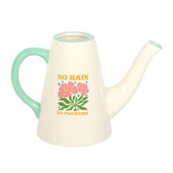 Alternative view of No Rain, No Flowers Ceramic Watering Can / Vase