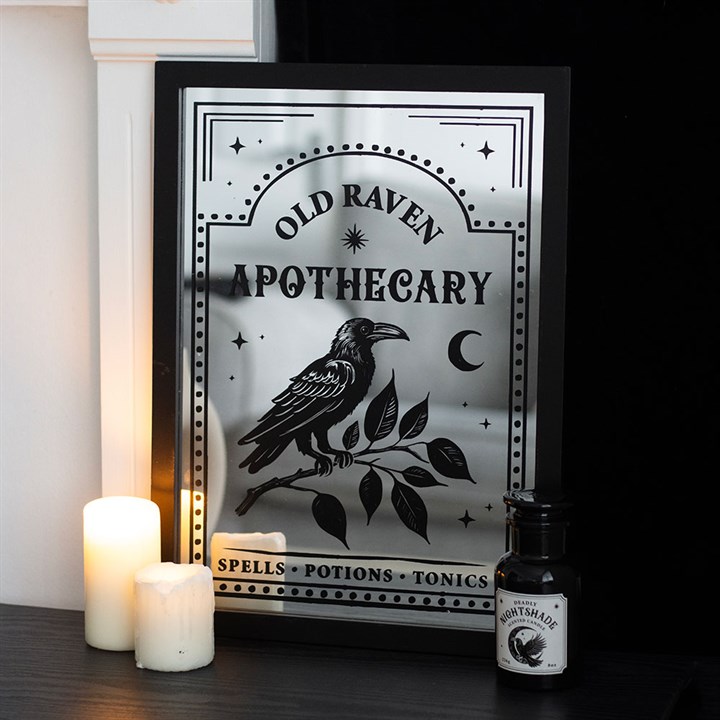 Old Raven Apothecary Mirrored Wall Art Old Raven Apothecary Mirrored Wall Art