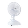White Mini Clip Desk Fan – 6 Inch 2 Speed Fan with Base Mount