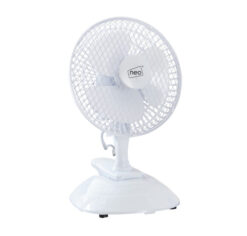 White Mini Clip Desk Fan – 6 Inch 2 Speed Fan with Base Mount