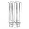 Latte Glass Set with Coffee Pod Stand – 6 Glasses and Chrome Capsule Holder