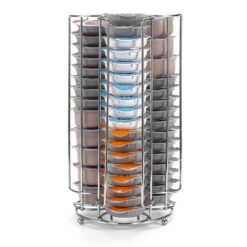 Alternative view of Latte Glass Set with Coffee Pod Stand – 6 Glasses and Chrome Capsule Holder