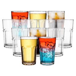 Cien HiBall Glasses 12 Piece Set – Long Drink Glass Tumblers