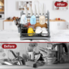 Grey 2 Tier Dish Drainer Rack – Detachable Kitchen Drying Organiser