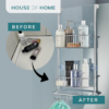 Over Door Shower Caddy with Nano Coating – 2 Tier Bathroom Storage Organiser Over Door Shower Caddy with Nano Coating – 2 Tier Bathroom Storage Organiser