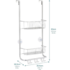 Over Door Shower Caddy with Nano Coating – 2 Tier Bathroom Storage Organiser Over Door Shower Caddy with Nano Coating – 2 Tier Bathroom Storage Organiser