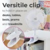White Mini Clip Desk Fan – 6 Inch 2 Speed Fan with Base Mount