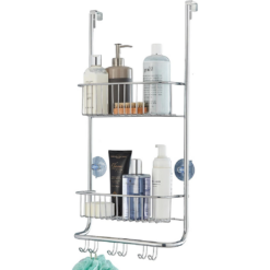 Over Door Shower Caddy with Nano Coating – 2 Tier Bathroom Storage Organiser