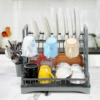 Grey 2 Tier Dish Drainer Rack – Detachable Kitchen Drying Organiser
