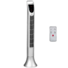 Silver Tower Fan with Remote Control – 3 Speed Oscillating Cooling Fan with Timer