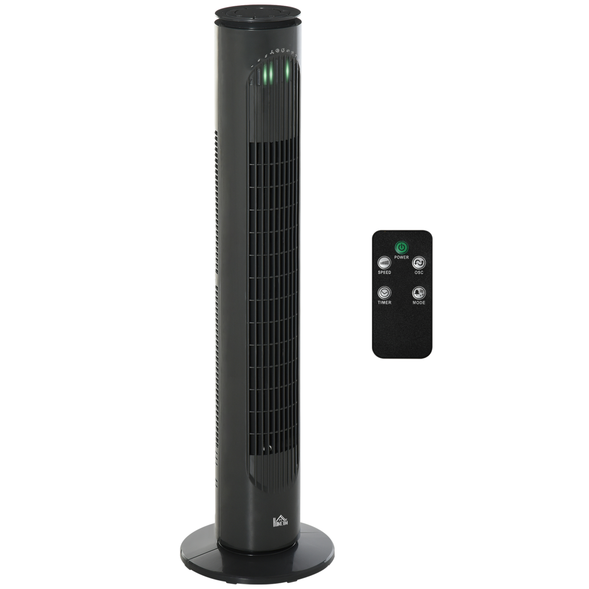 Dark Grey Tower Fan with Remote Control – 3 Speed Oscillating Cooling Fan with Timer Dark Grey Tower Fan with Remote Control – 3 Speed Oscillating Cooling Fan with Timer