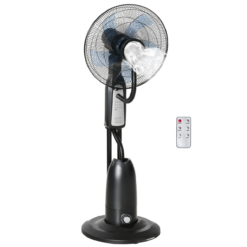 Pedestal Fan with Water Mist Spray – Black Standing Fan with 2.8L Tank