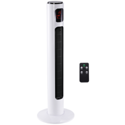 White Tower Fan with Remote Control – 3 Speed Oscillating Fan with 12 Hour Timer