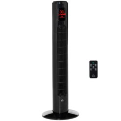 Black Tower Fan with Remote Control – 3 Speed Oscillating Fan with 12 Hour Timer