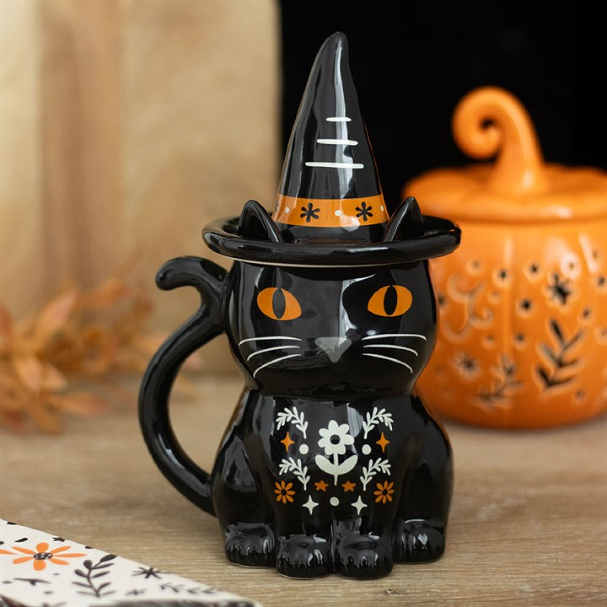 Frightful Folk Black Cat Lidded Mug Frightful Folk Black Cat Lidded Mug