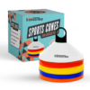 Lionstrike Football Training Cones Set – 50 Sports Marker Cones with Carry Stand
