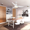 Reversible Ceiling Fan with Light, 3 Blades White LED Remote White