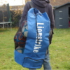 Lionstrike Football Bag – Blue Mesh Ball Carry Sack Holds Up To 15 Balls
