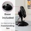 Mini Black Clip-On Desk Fan