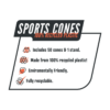 Lionstrike Football Training Cones Set – 50 Sports Marker Cones with Carry Stand