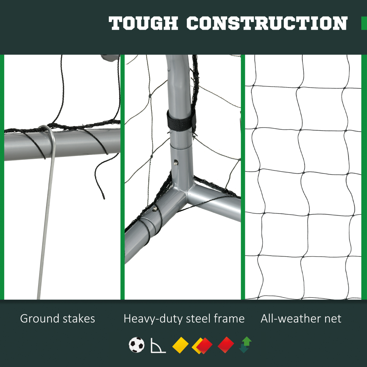 8ft x 5ft Football Goal Net for Garden Training 8ft x 5ft Football Goal Net for Garden Training - Image 5