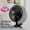 Mini Black Clip-On Desk Fan