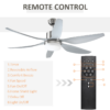 Reversible Ceiling Fan with Light, 3 Blades LED Lighting Remote Silver Fan