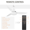 Reversible Ceiling Fan with Light, 3 Blades White LED Remote White
