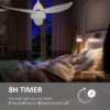 Reversible Ceiling Fan with Light, 3 Blades White LED Remote White