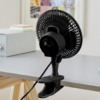 Mini Black Clip-On Desk Fan