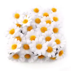 100pcs Mini Daisy Artificial Flower Heads for DIY Decoration