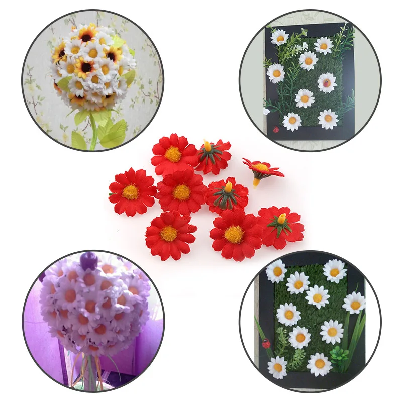100pcs Mini Daisy Artificial Flower Heads for DIY Decoration 100pcs Mini Daisy Artificial Flower Heads for DIY Decoration - Image 3