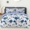 Inky Floral Blue Single Duvet Cover Set – Sleepdown Modern Bedding Set