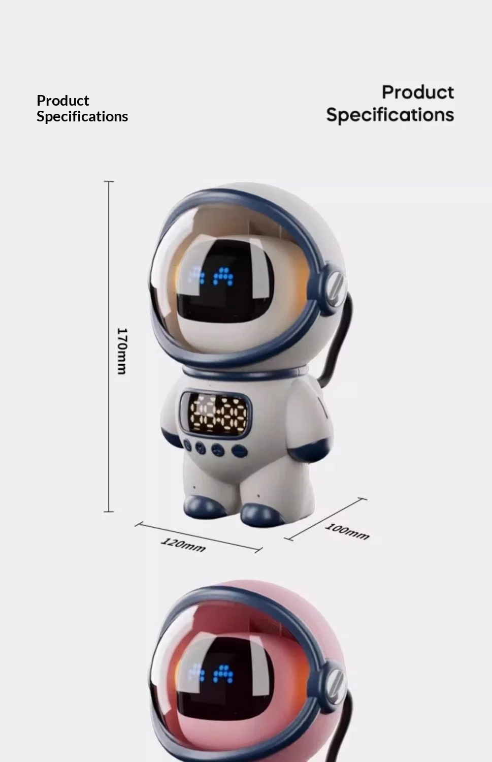 Smart Voice Robot Speaker with Alarm Clock and Night Light Smart Voice Robot Speaker with Alarm Clock and Night Light - Image 2