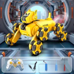 Alternative view of Remote Control Mechanical Robot Dog Toy with Stunt Wheels