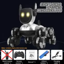Alternative view of Remote Control Interactive Robot Dog Toy with Light and Sound Features