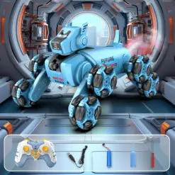 Remote Control Mechanical Robot Dog Toy with Stunt Wheels