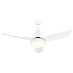 Reversible Ceiling Fan with Light, 3 Blades White LED Remote White