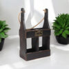 39CM WOODEN BLACK 2 BOTTLE WINE HOLDER 39CM WOODEN BLACK 2 BOTTLE WINE HOLDER - Image 4