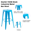 76cm Blue Metal Bar Stool