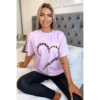 Ladies Oversized Printed Heart Short Sleeve T-Shirt Ladies Oversized Printed Heart Short Sleeve T-Shirt - Image 4