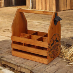 Alternative view of Wooden 6 Bottle Holder with Bottle Opener