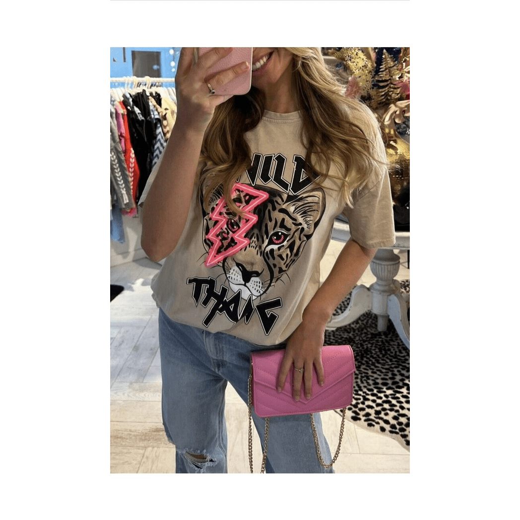 Ladies Oversized Tiger Lightning Wild Thang Short Sleeve T-Shirt Ladies Oversized Tiger Lightning Wild Thang Short Sleeve T-Shirt - Image 4