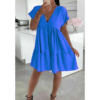 Italian V Neck Smock Dress - Elegant Everyday Style Italian V Neck Smock Dress - Elegant Everyday Style - Image 5