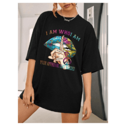 Alternative view of Ladies Oversized I Am Who I Am Graphic Short Sleeve T-Shirt