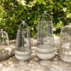 83/70CM CREAM METAL SET 2 PLANT STANDS