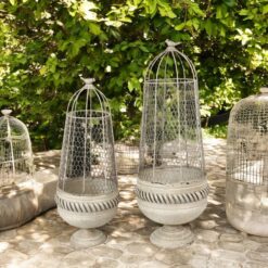 Cream Metal Plant Stands – Set of 2