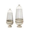 83/70CM CREAM METAL SET 2 PLANT STANDS - Image 4