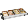 Electric Food Warmer 5 Tray 9.2L Buffet Server with Lids, Silver