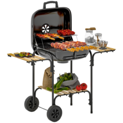 Alternative view of Outsunny Charcoal Barbecue Grill Portable BBQ with Lockable Lid, Vent